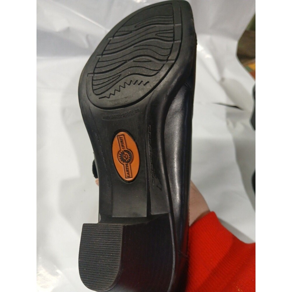Earth Spirit Classics Emily Black Leather Mule Clog Slip On Heels Sz 10 - Picture 6 of 16